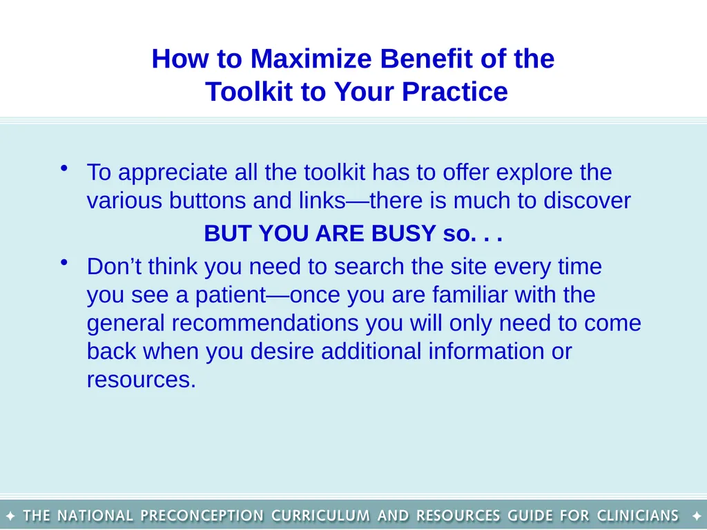 The National Preconception Care Clinical Toolkit - slide 27 of 29