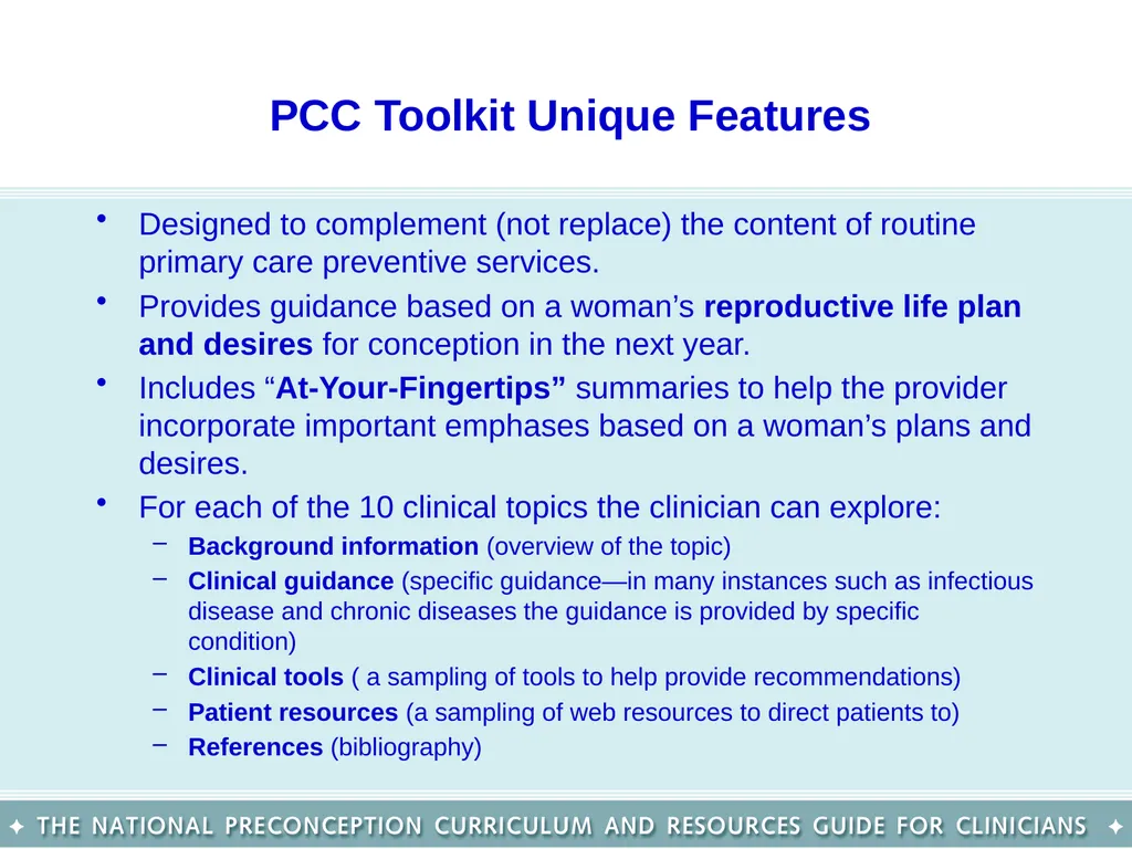 The National Preconception Care Clinical Toolkit - slide 12 of 29