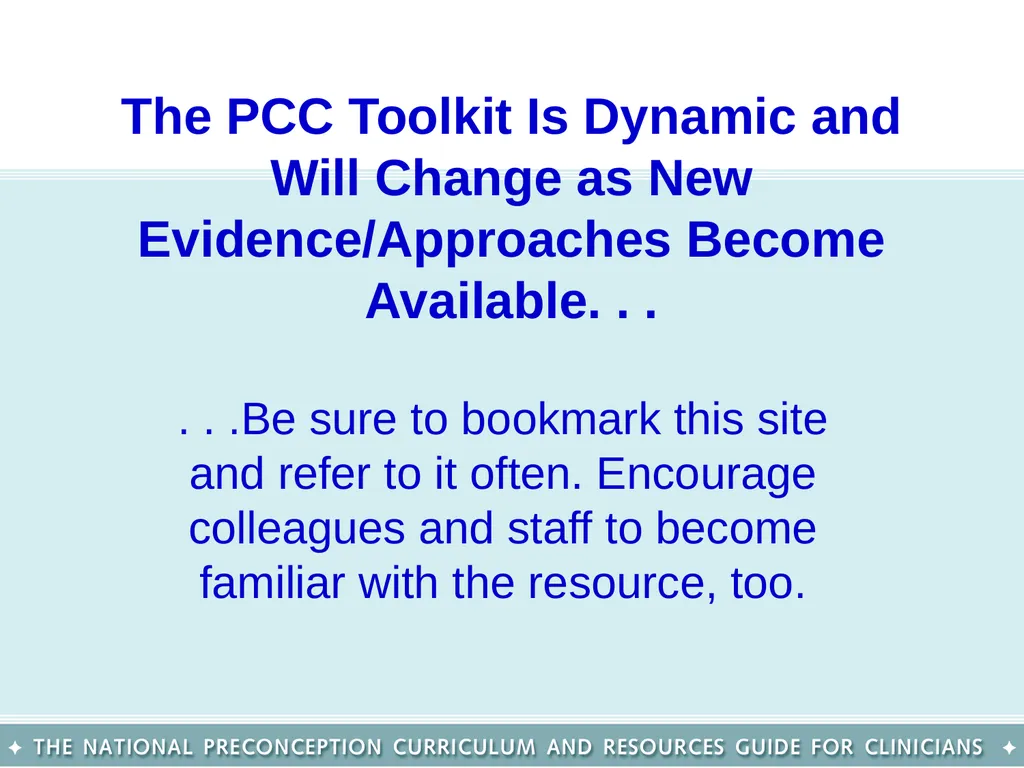 The National Preconception Care Clinical Toolkit - slide 28 of 29