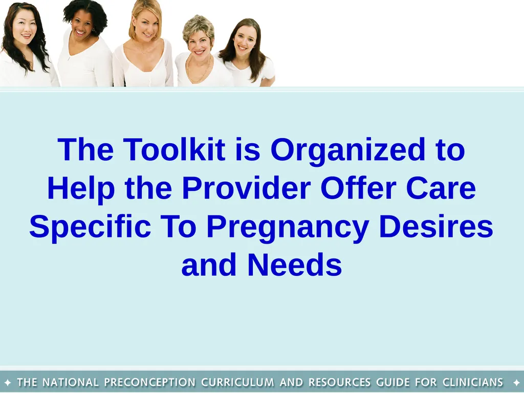 The National Preconception Care Clinical Toolkit - slide 17 of 29