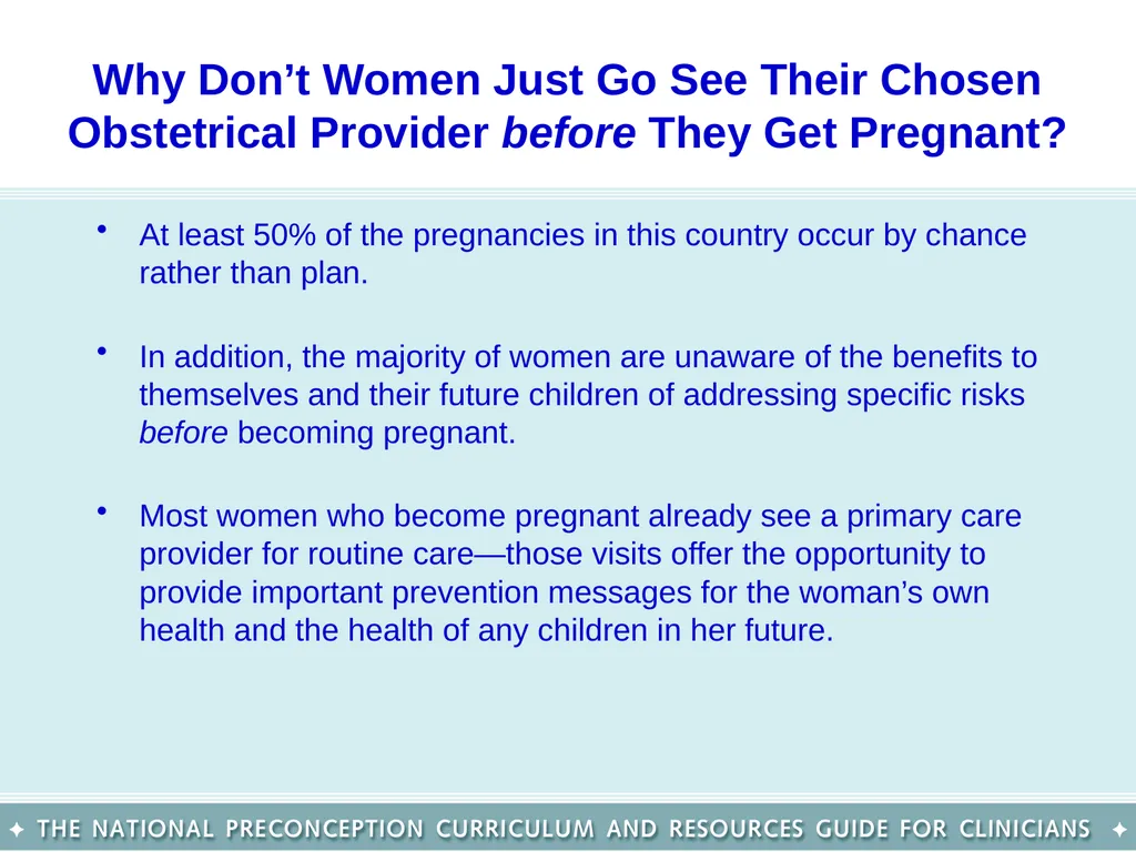The National Preconception Care Clinical Toolkit - slide 7 of 29