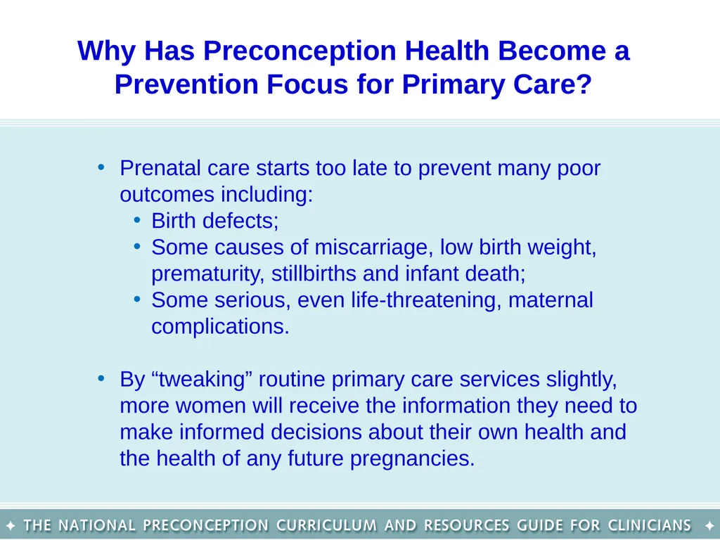 The National Preconception Care Clinical Toolkit - slide 6 of 29