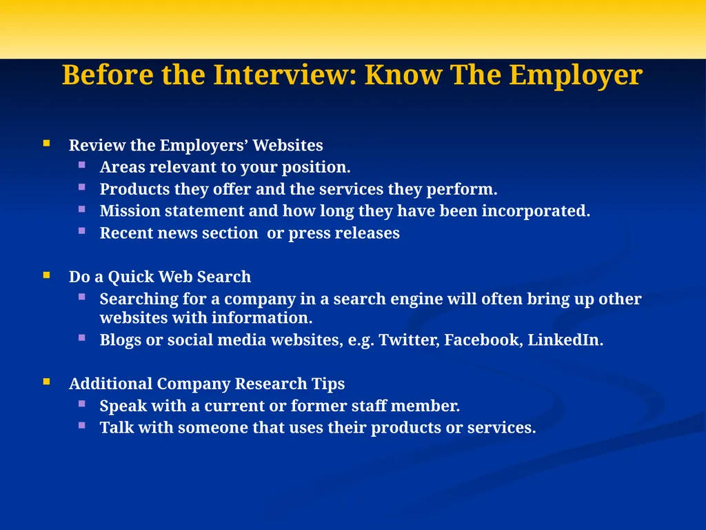 Formula for Interview Success: Preparation + - slide 18 of 44
