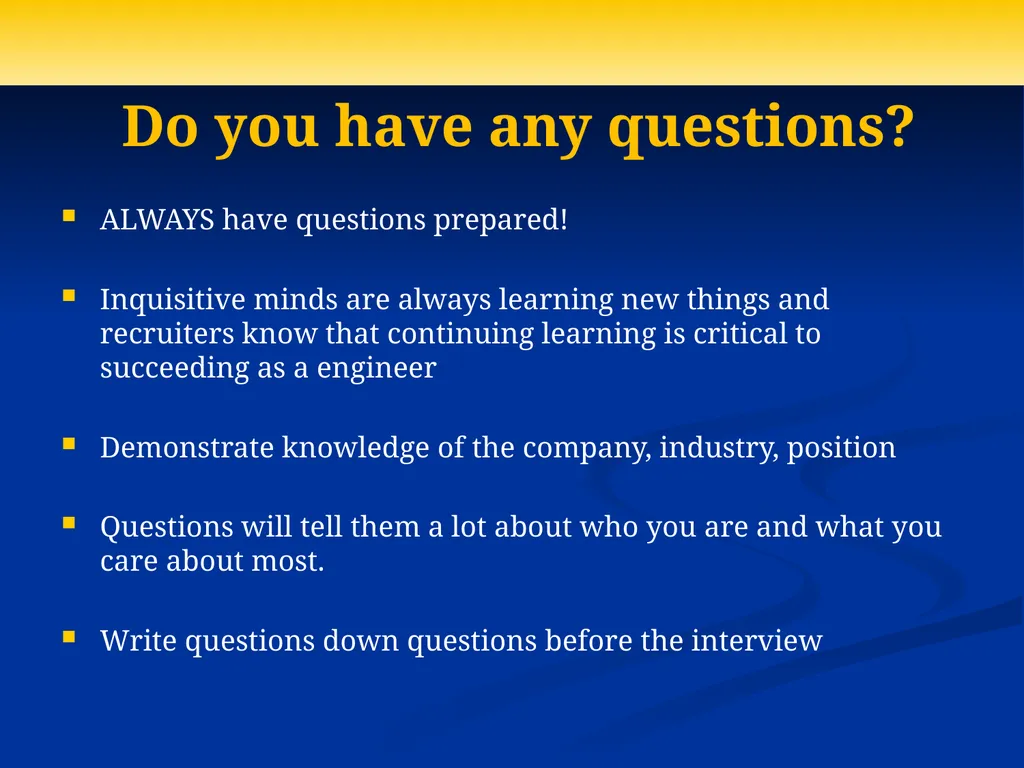 Formula for Interview Success: Preparation + - slide 38 of 44
