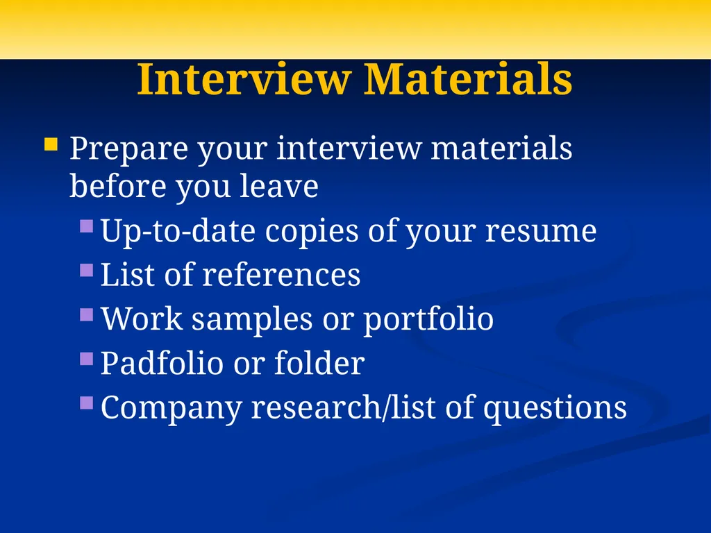 Formula for Interview Success: Preparation + - slide 19 of 44