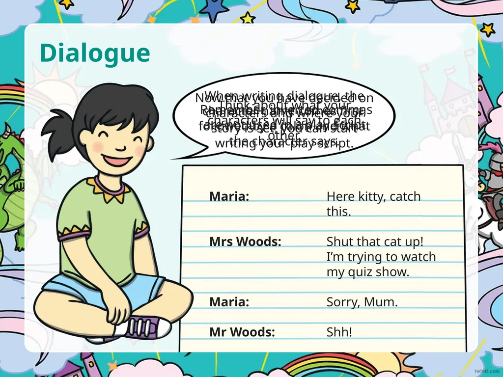 Characters Before you begin writing your play - slide 5 of 8