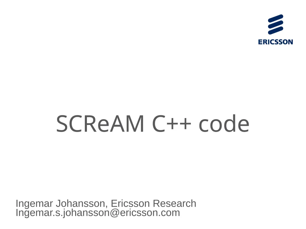 Ingemar Johansson, Ericsson Research - slide 1 of 15