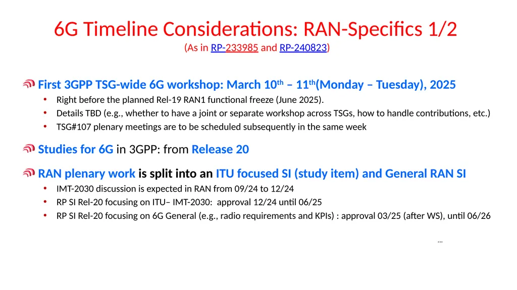 Introduction to 3GPP Release 19 and 6G Planning - slide 21 of 45