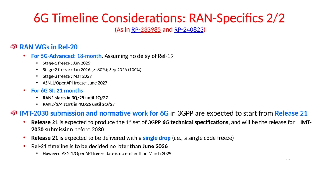 Introduction to 3GPP Release 19 and 6G Planning - slide 22 of 45