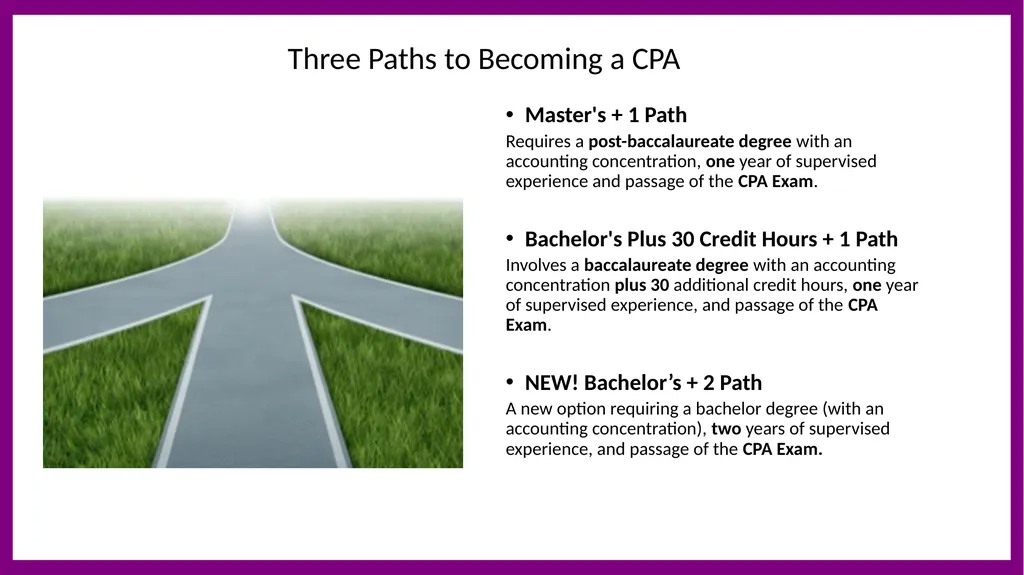 Becoming a CPA: Your steps to success. Name, - slide 14 of 43