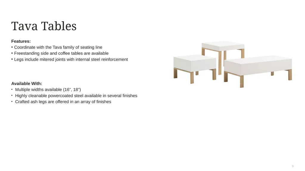 Occasional Tables Product Portfolio Overview - slide 9 of 11