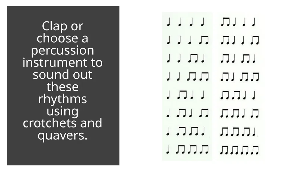 An introduction to Crotchets and Quavers Half a - slide 7 of 8