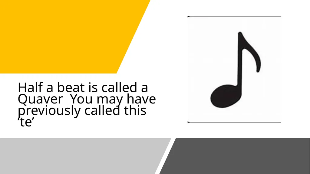 An introduction to Crotchets and Quavers Half a - slide 2 of 8