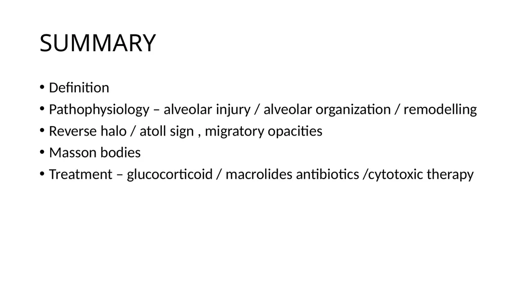 Cryptogenic Organizing Pneumonia Talmadge E. king - slide 28 of 29