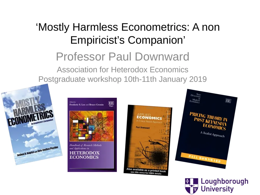 ‘Mostly Harmless Econometrics: A non Empiricist’s - slide 1 of 60