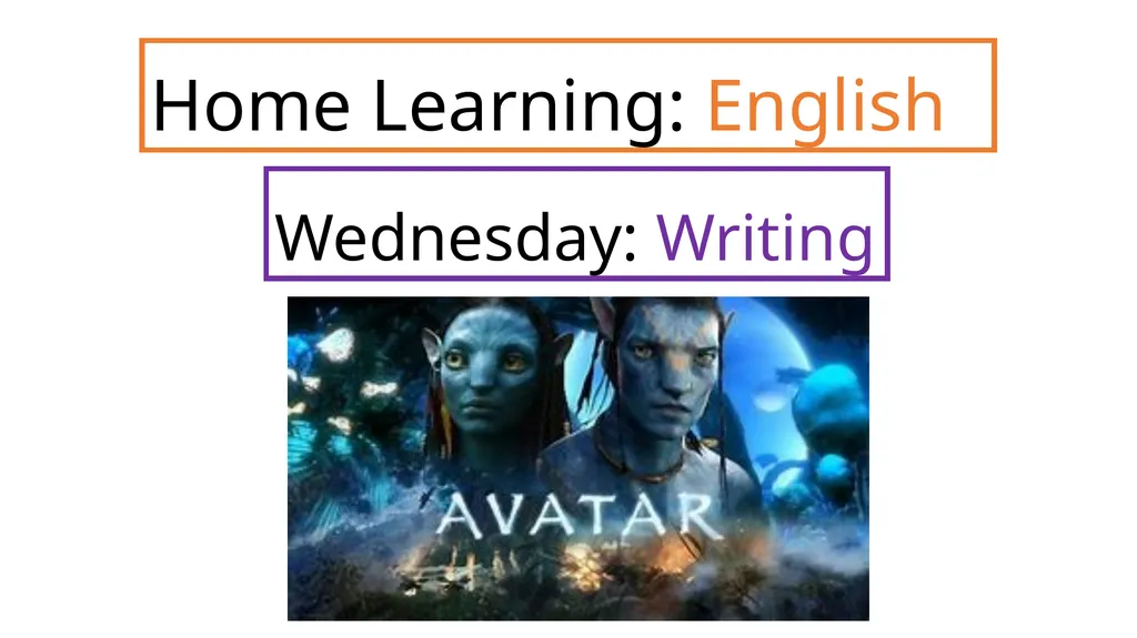 Home Learning: English Wednesday: Writing Today we - slide 1 of 14