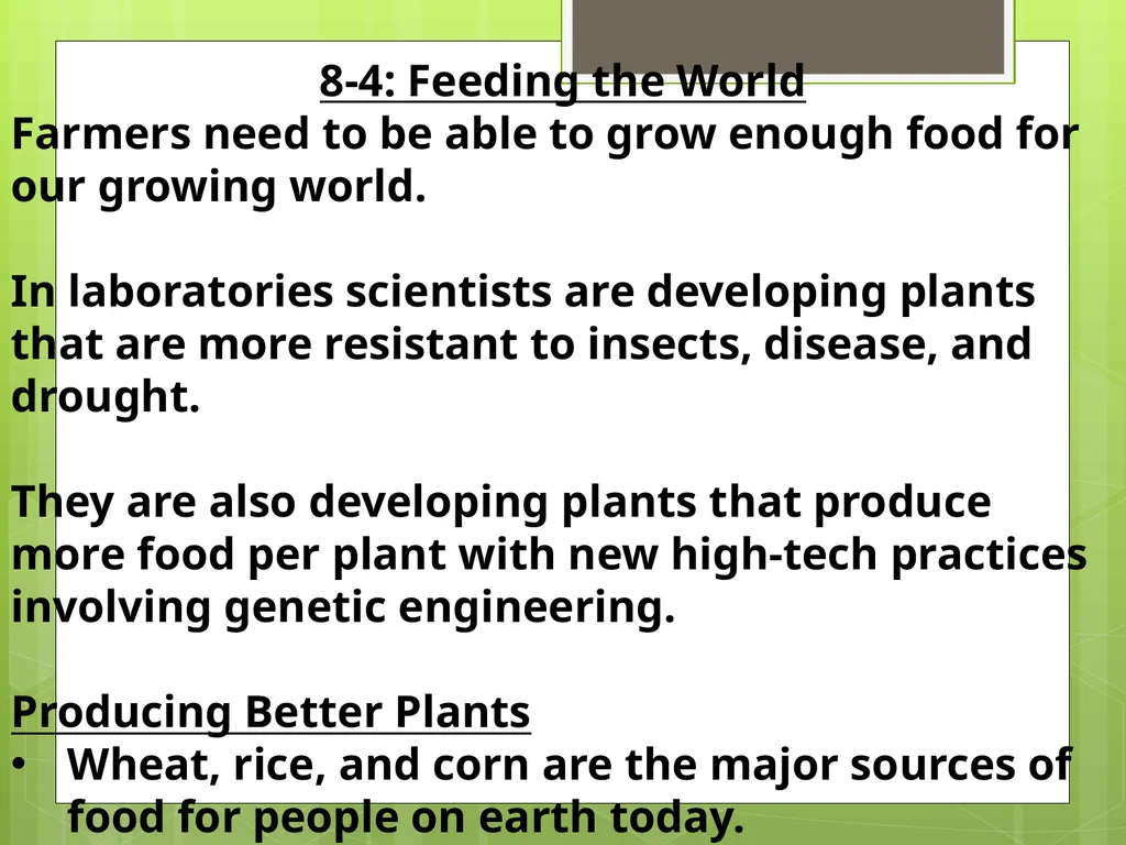 Chapter 8: Introduction to Plants 8-1: The Plant - slide 23 of 25