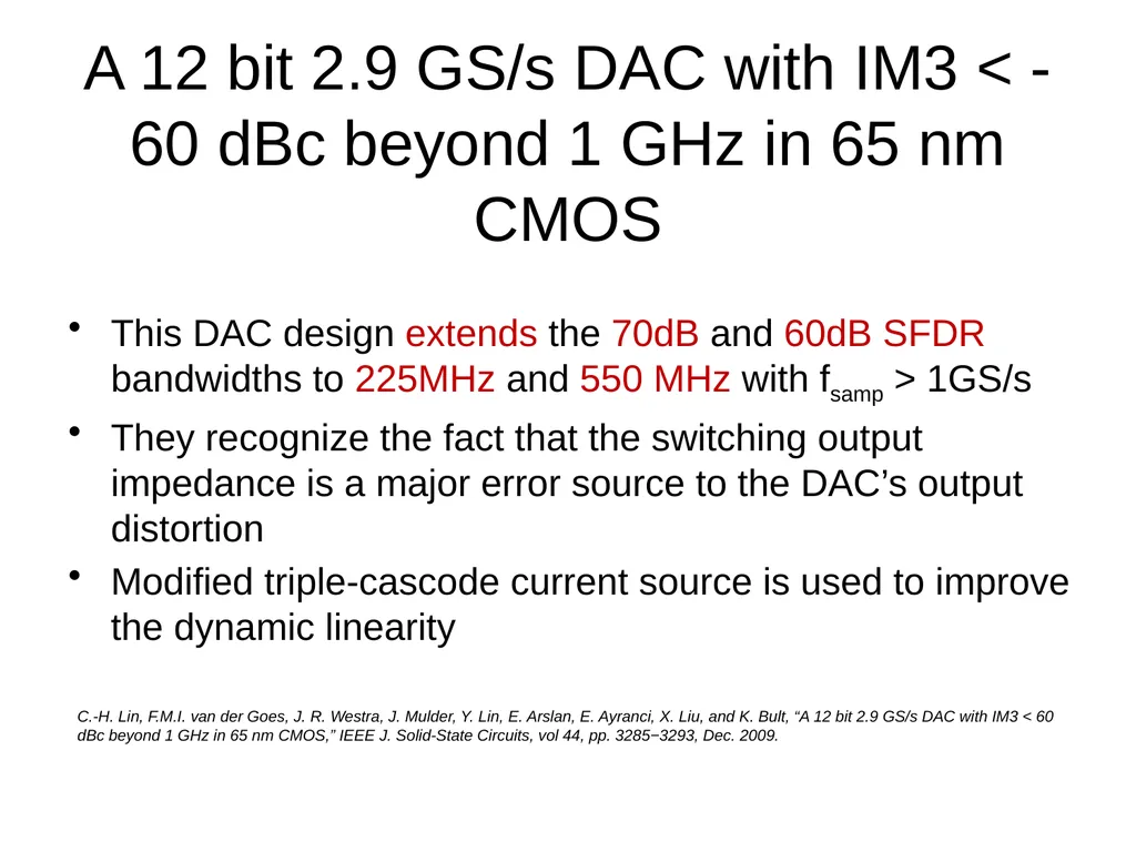 Nonlinearities for current-steering DACs Static - slide 13 of 23