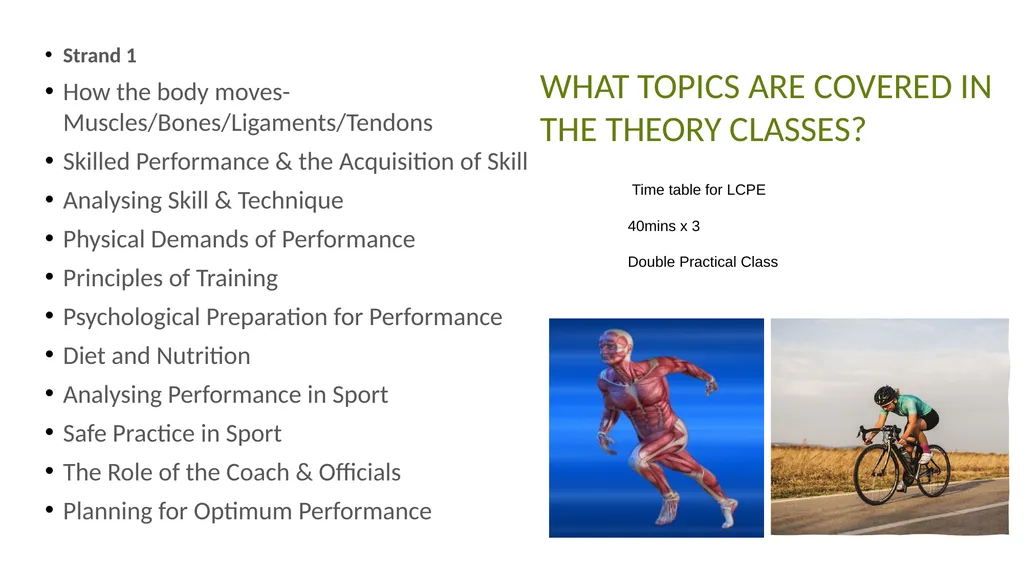 Leaving Cert PE An Introduction to the Course - slide 10 of 19
