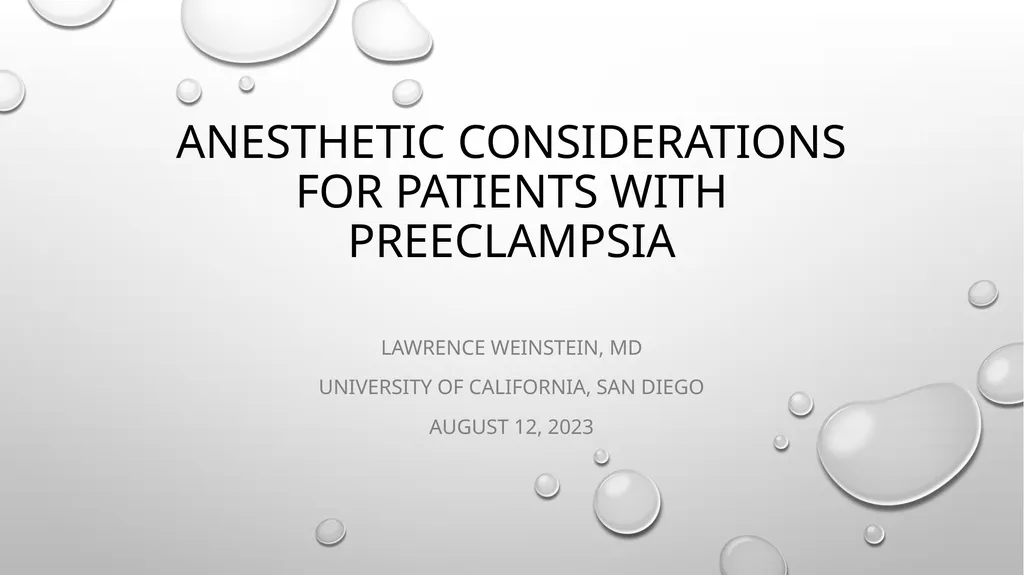 Anesthetic Considerations for Patients with - slide 1 of 28