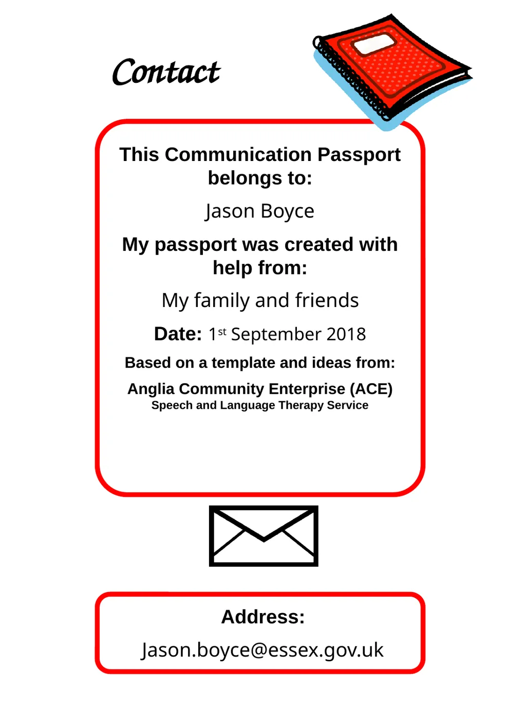 Jason Boyce Communication Passport Contents Page - slide 16 of 16