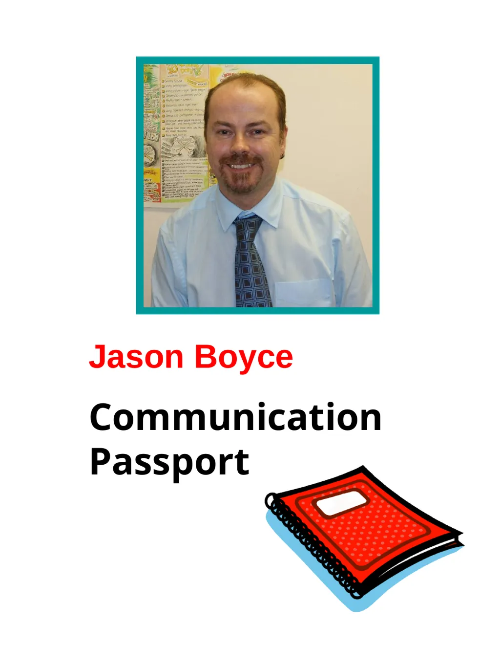 Jason Boyce Communication Passport Contents Page - slide 1 of 16