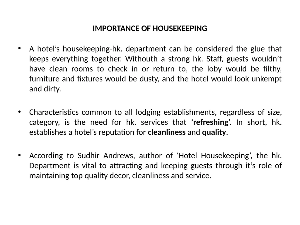 HOUSEKEEPING MANAGEMENT THM 244 BY ÖZLEM YAMAK - slide 5 of 75