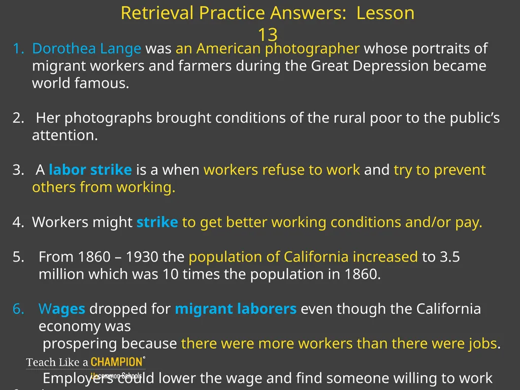 Retrieval Practice Esperanza Rising Retrieval - slide 12 of 21