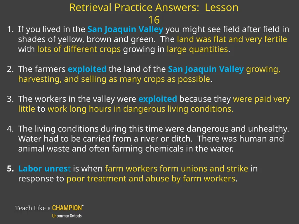 Retrieval Practice Esperanza Rising Retrieval - slide 14 of 21