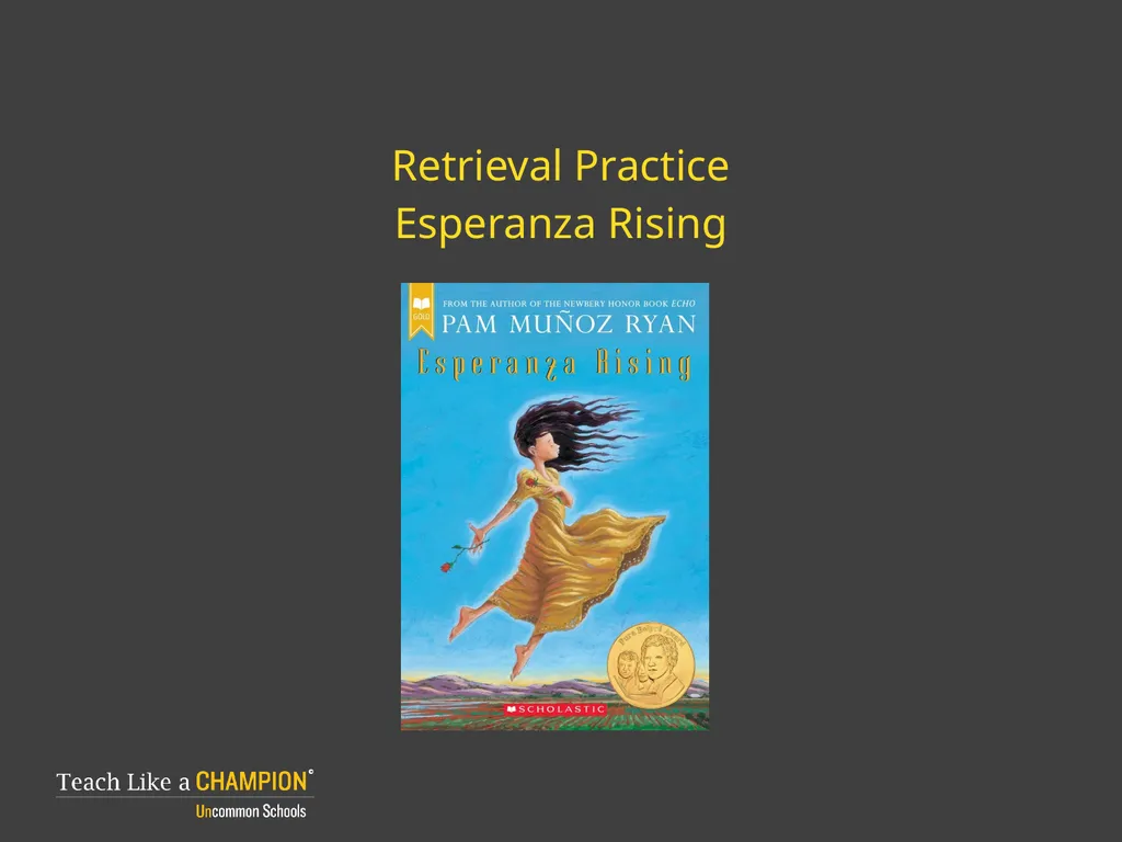 Retrieval Practice Esperanza Rising Retrieval - slide 1 of 21