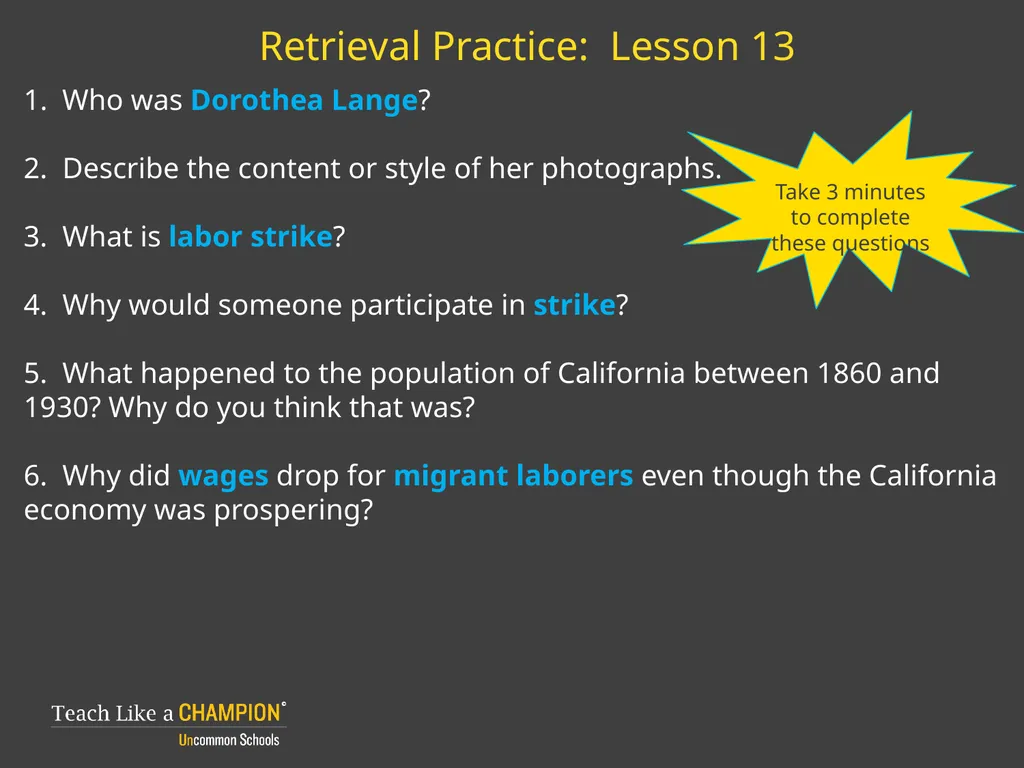 Retrieval Practice Esperanza Rising Retrieval - slide 11 of 21