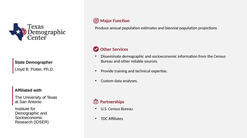 Texas Demographic Characteristics and Future - slide 2 of 30