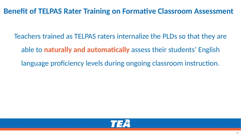 Making the ELPS-TELPAS Connection Grades K–12 - slide 20 of 45