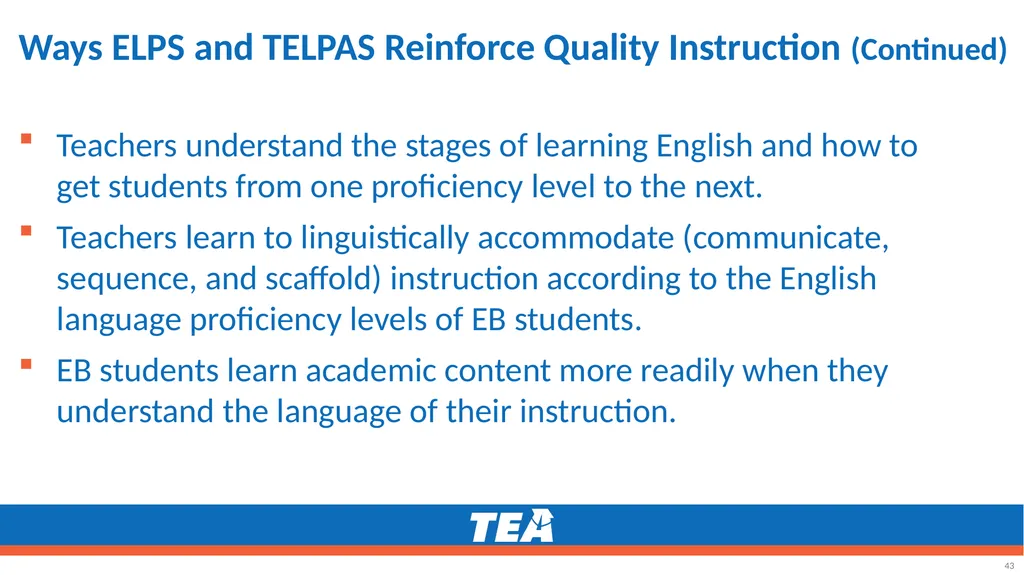 Making the ELPS-TELPAS Connection Grades K–12 - slide 43 of 45