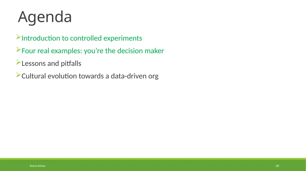 Online Controlled Experiments: Lessons from - slide 20 of 44