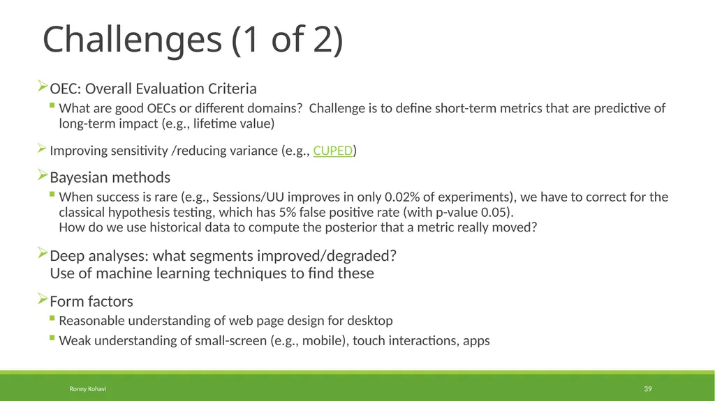 Online Controlled Experiments: Lessons from - slide 39 of 44