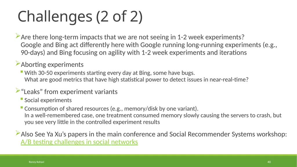 Online Controlled Experiments: Lessons from - slide 40 of 44