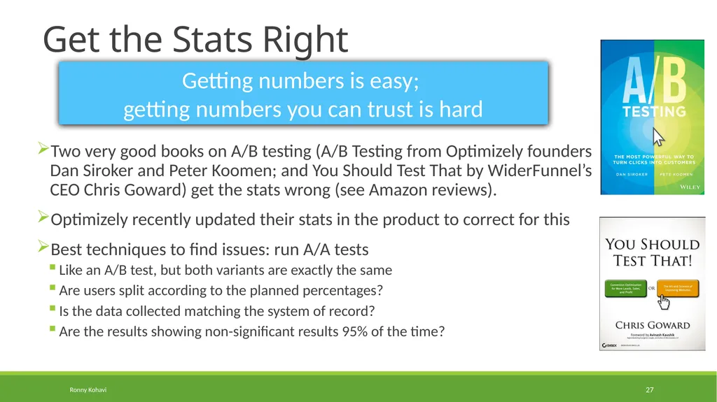 Online Controlled Experiments: Lessons from - slide 27 of 44