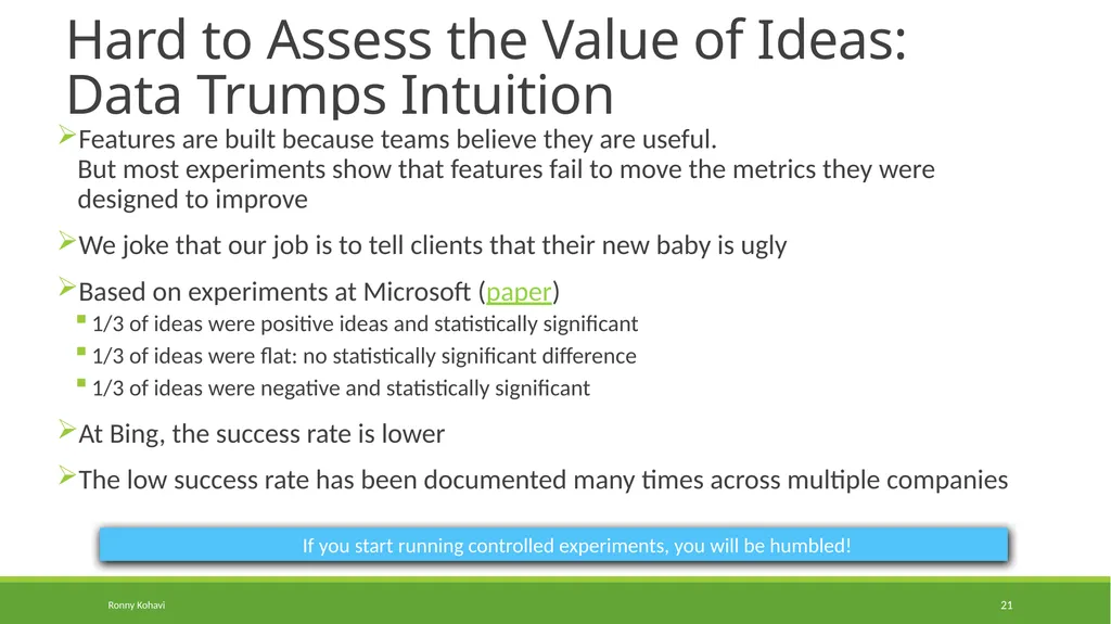Online Controlled Experiments: Lessons from - slide 21 of 44