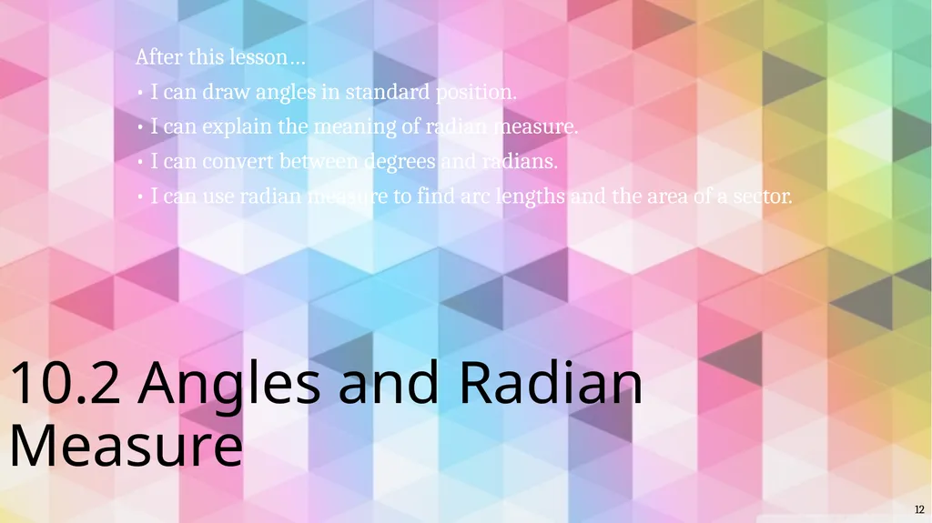Trigonometric Ratios and Functions Algebra 2 - slide 12 of 65