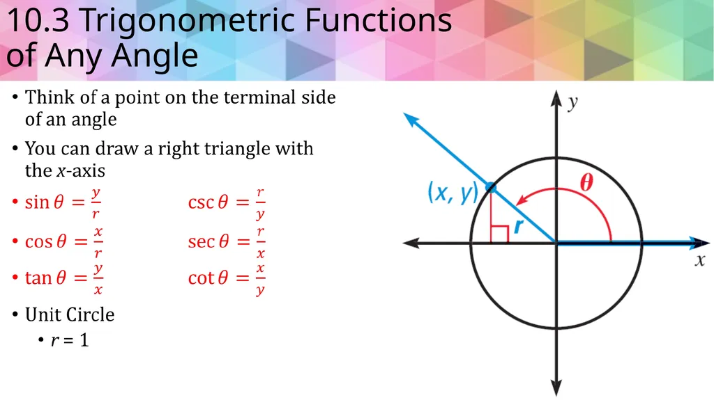 Trigonometric Ratios and Functions Algebra 2 - slide 22 of 65