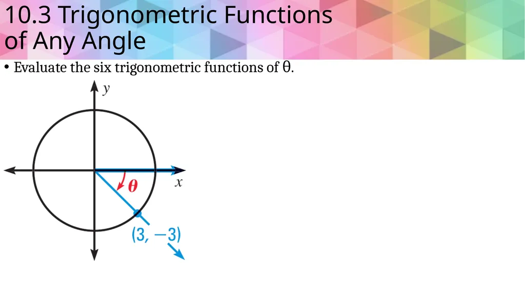 Trigonometric Ratios and Functions Algebra 2 - slide 23 of 65