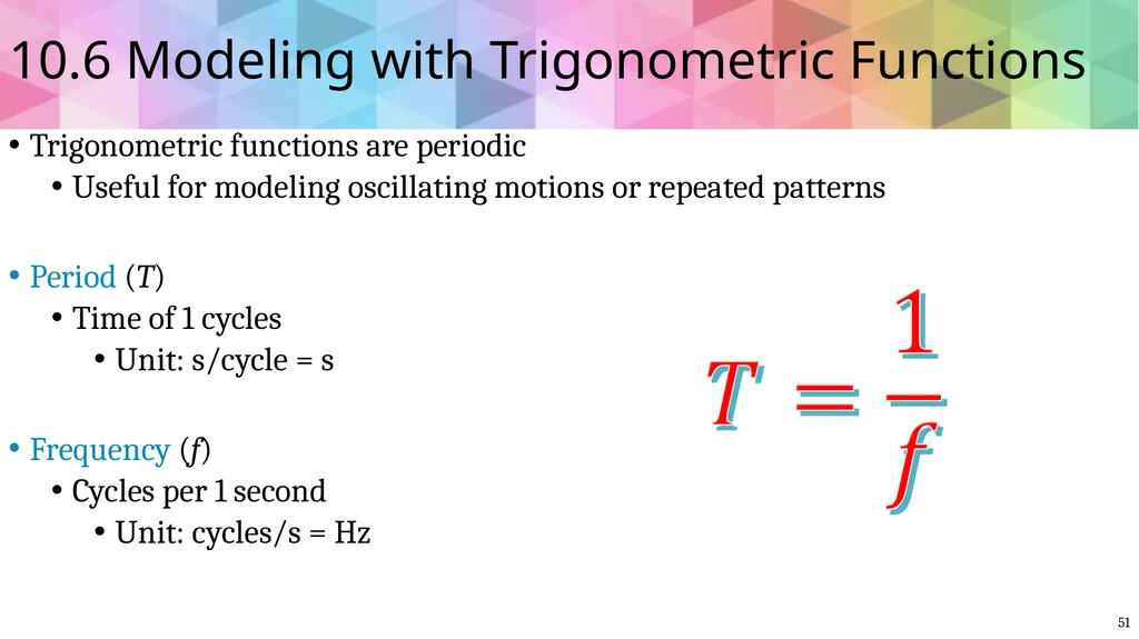 Trigonometric Ratios and Functions Algebra 2 - slide 50 of 65