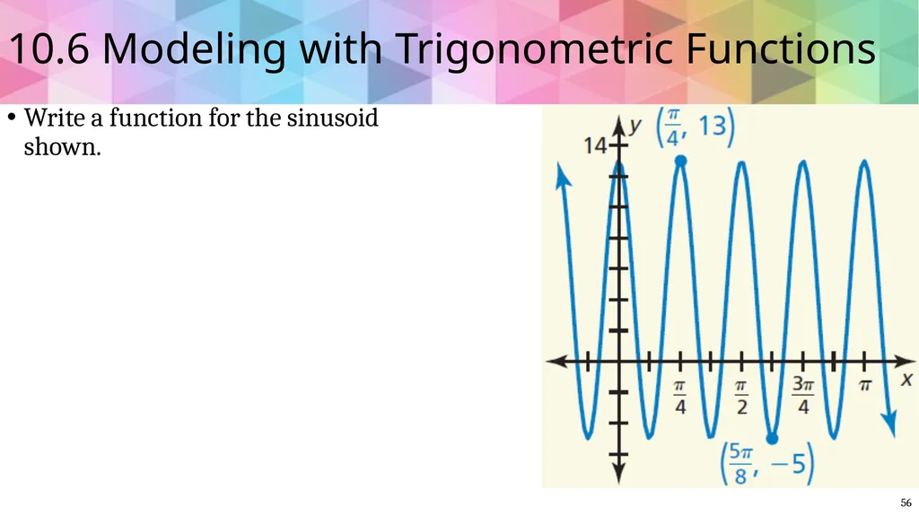 Trigonometric Ratios and Functions Algebra 2 - slide 54 of 65