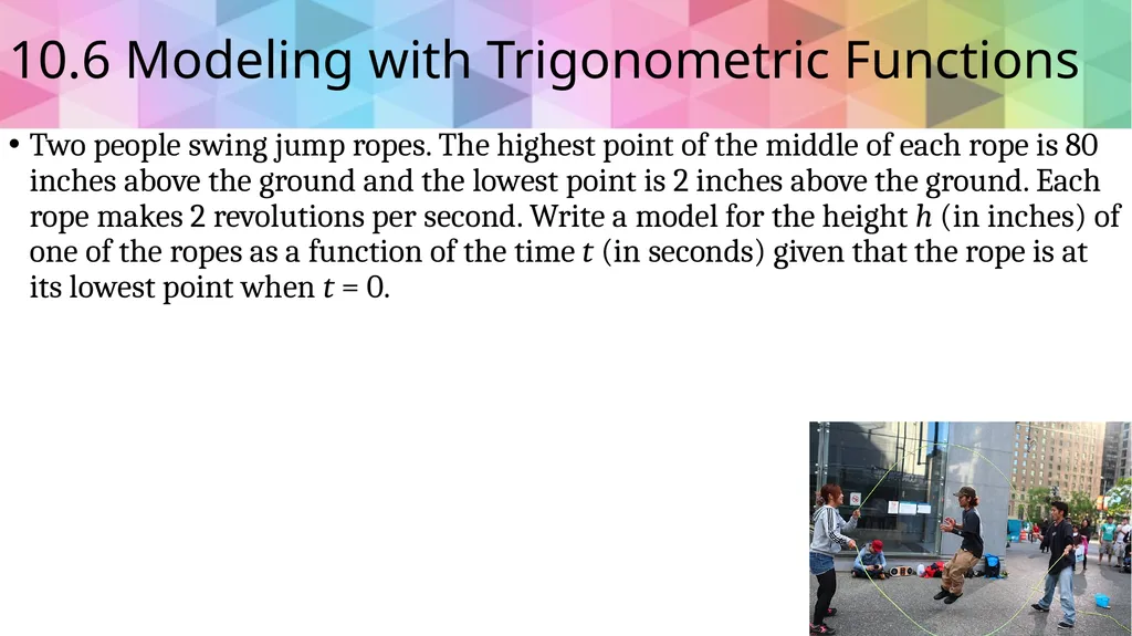 Trigonometric Ratios and Functions Algebra 2 - slide 56 of 65