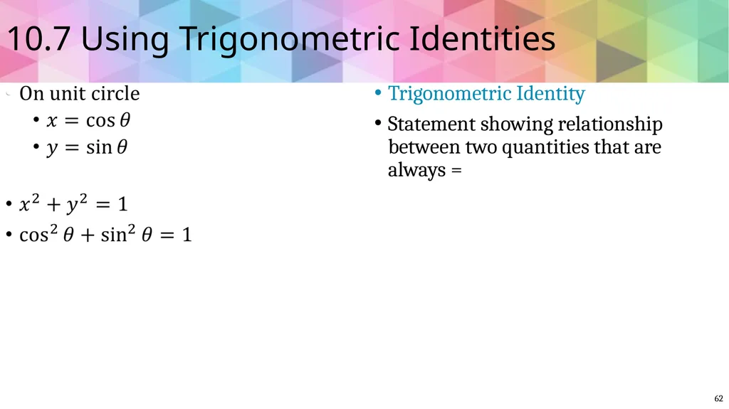 Trigonometric Ratios and Functions Algebra 2 - slide 59 of 65