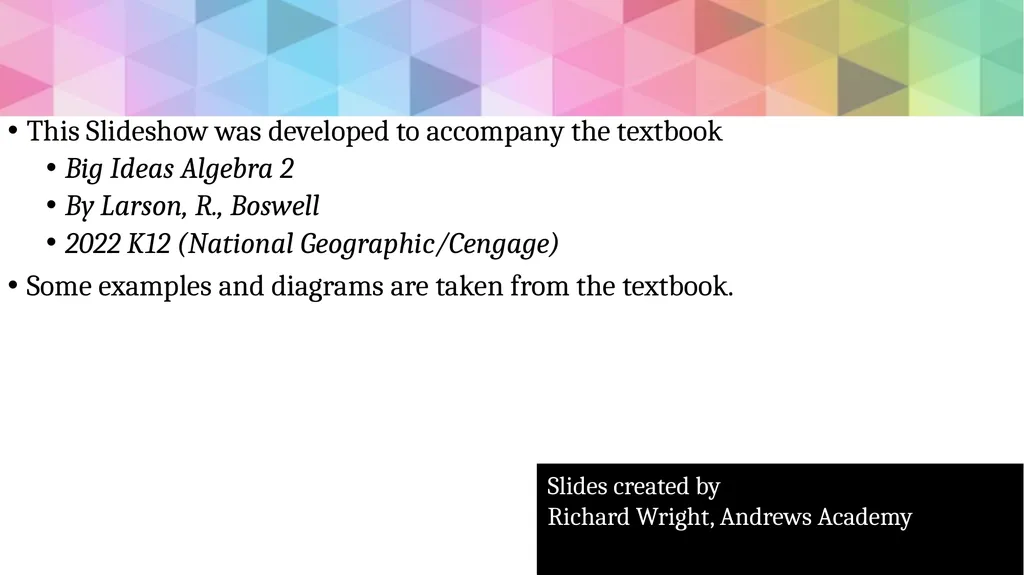 Trigonometric Ratios and Functions Algebra 2 - slide 2 of 65