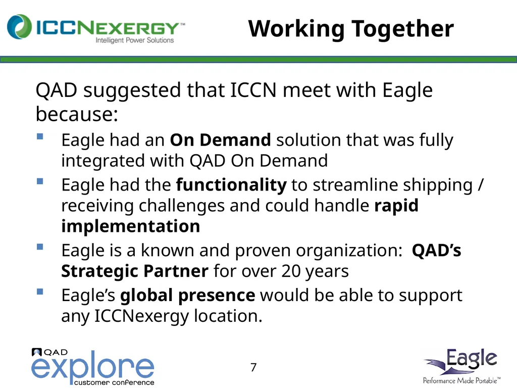 Benefits and Rewards of Eagle On Demand at - slide 7 of 29