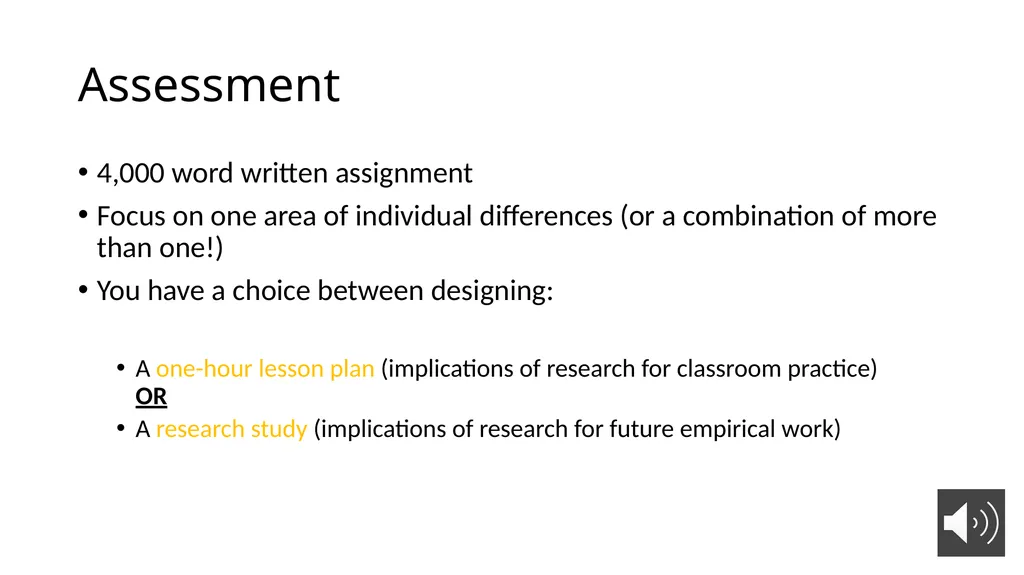 Option course: Investigating Individual Learner - slide 7 of 14