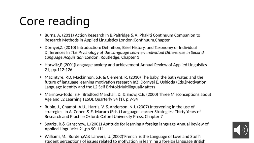 Option course: Investigating Individual Learner - slide 11 of 14